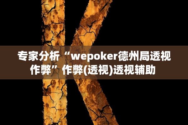 专家分析“wepoker德州局透视作弊”作弊(透视)透视辅助 