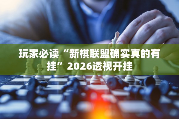 玩家必读“新棋联盟确实真的有挂”2026透视开挂