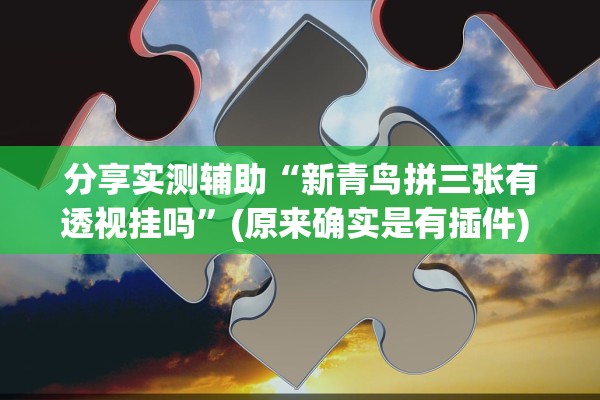 分享实测辅助“新青鸟拼三张有透视挂吗	”(原来确实是有插件) 