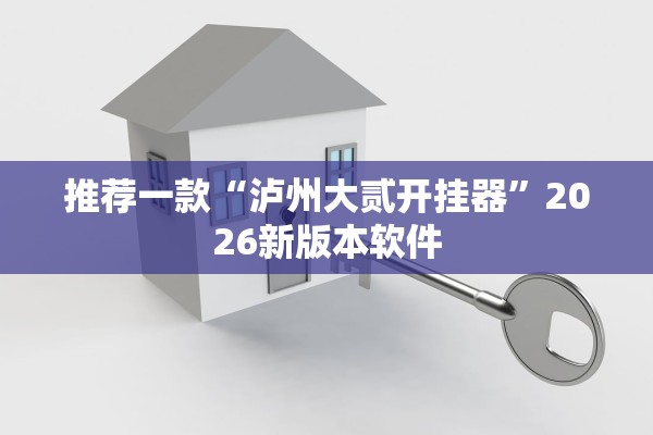 推荐一款“泸州大贰开挂器”2026新版本软件