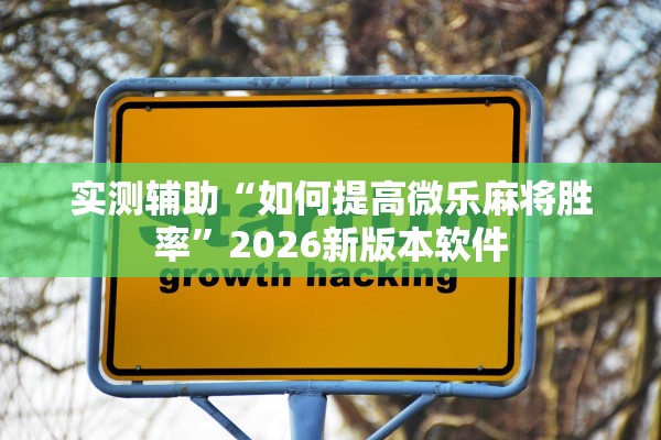 实测辅助“如何提高微乐麻将胜率”2026新版本软件
