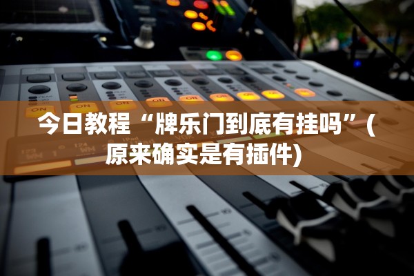 今日教程“牌乐门到底有挂吗”(原来确实是有插件) 
