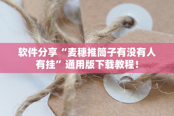 软件分享“麦穗推筒子有没有人有挂”通用版下载教程！