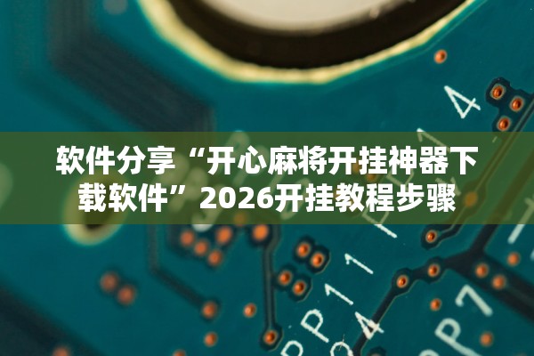 软件分享“开心麻将开挂神器下载软件”2026开挂教程步骤