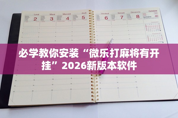 必学教你安装“微乐打麻将有开挂”2026新版本软件