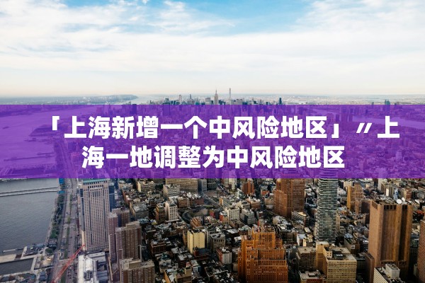 「上海新增一个中风险地区」〃上海一地调整为中风险地区 「上海新增一个中风险地区」〃上海一地调整为中风险地区