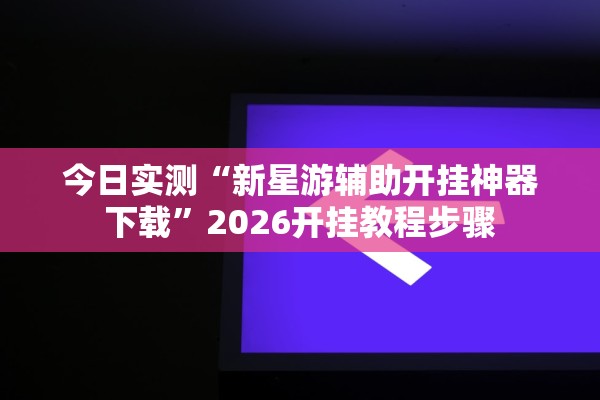 今日实测“新星游辅助开挂神器下载”2026开挂教程步骤
