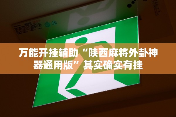 万能开挂辅助“陕西麻将外卦神器通用版	”其实确实有挂