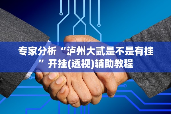 专家分析“泸州大贰是不是有挂”开挂(透视)辅助教程