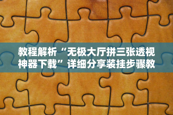 教程解析“无极大厅拼三张透视神器下载”详细分享装挂步骤教程