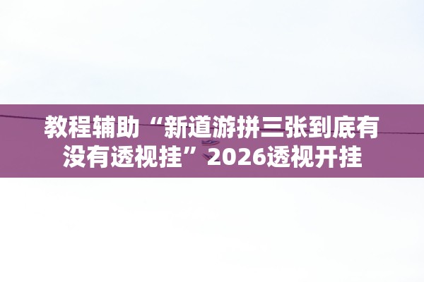 教程辅助“新道游拼三张到底有没有透视挂”2026透视开挂