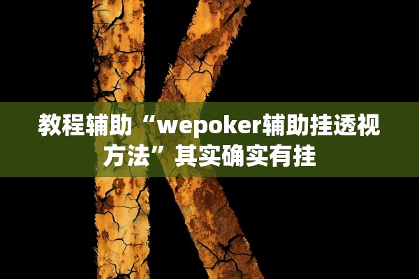 教程辅助“wepoker辅助挂透视方法”其实确实有挂