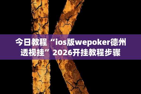 今日教程“ios版wepoker德州透视挂”2026开挂教程步骤