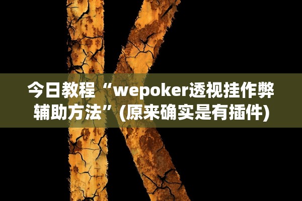 今日教程“wepoker透视挂作弊辅助方法”(原来确实是有插件)
