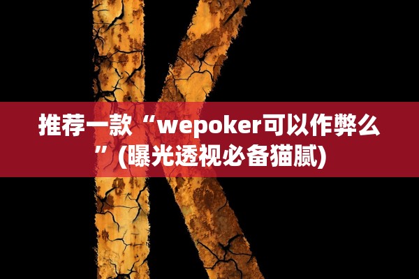 推荐一款“wepoker可以作弊么”(曝光透视必备猫腻)