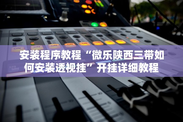 安装程序教程“微乐陕西三带如何安装透视挂”开挂详细教程
