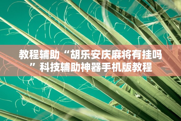 教程辅助“胡乐安庆麻将有挂吗”科技辅助神器手机版教程