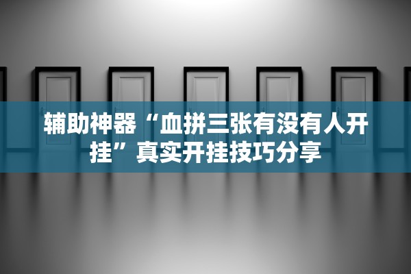 辅助神器“血拼三张有没有人开挂”真实开挂技巧分享