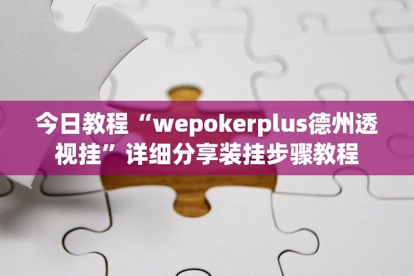 今日教程“wepokerplus德州透视挂	”详细分享装挂步骤教程