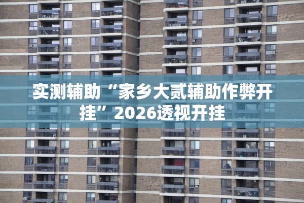实测辅助“家乡大贰辅助作弊开挂	”2026透视开挂