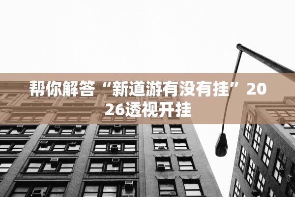 帮你解答“新道游有没有挂”2026透视开挂