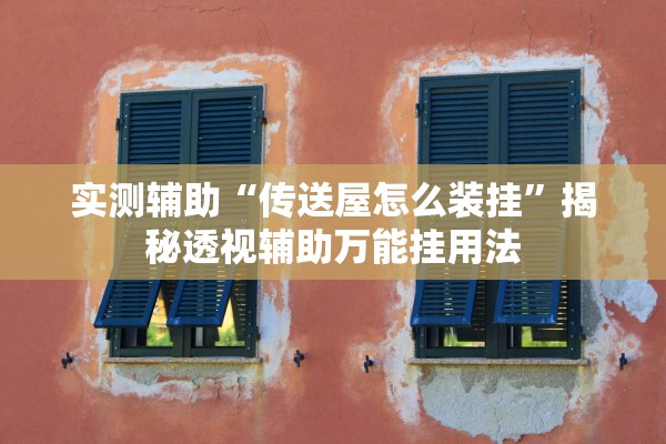 实测辅助“传送屋怎么装挂”揭秘透视辅助万能挂用法