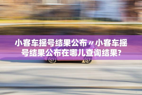 小客车摇号结果公布〃小客车摇号结果公布在哪儿查询结果?