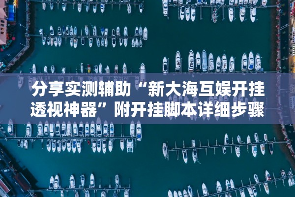 分享实测辅助“新大海互娱开挂透视神器”附开挂脚本详细步骤