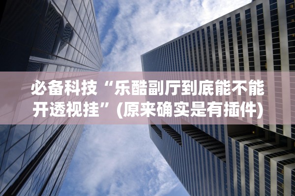 必备科技“乐酷副厅到底能不能开透视挂	”(原来确实是有插件)