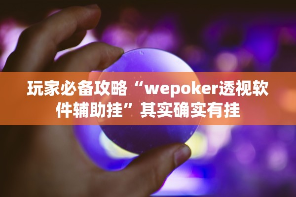 玩家必备攻略“wepoker透视软件辅助挂	”其实确实有挂