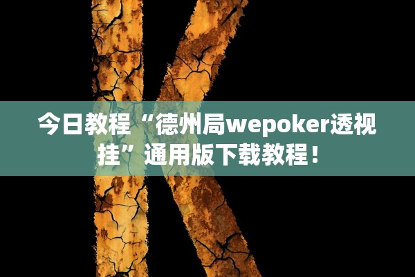 今日教程“德州局wepoker透视挂”通用版下载教程！