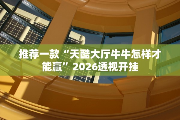 推荐一款“天酷大厅牛牛怎样才能赢”2026透视开挂