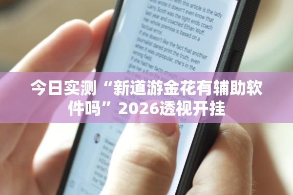 今日实测“新道游金花有辅助软件吗”2026透视开挂