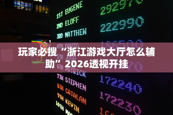 玩家必搜“浙江游戏大厅怎么辅助”2026透视开挂