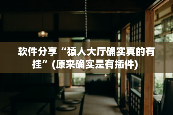 软件分享“猿人大厅确实真的有挂”(原来确实是有插件) 