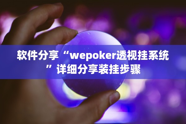 软件分享“wepoker透视挂系统”详细分享装挂步骤