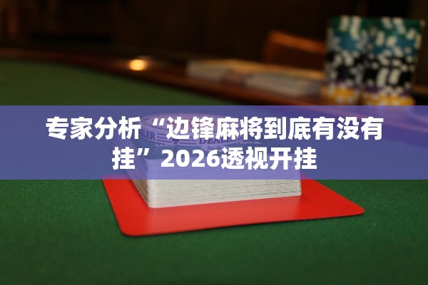 专家分析“边锋麻将到底有没有挂”2026透视开挂