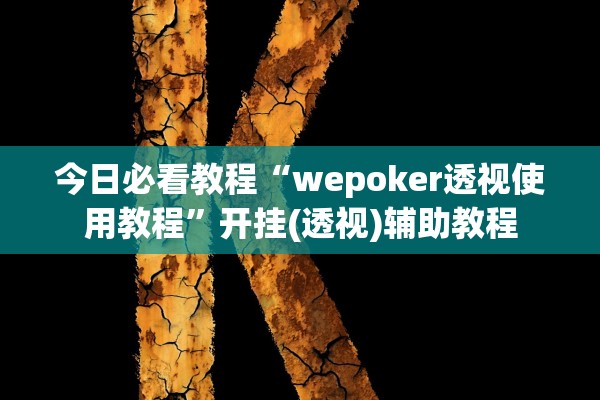 今日必看教程“wepoker透视使用教程”开挂(透视)辅助教程