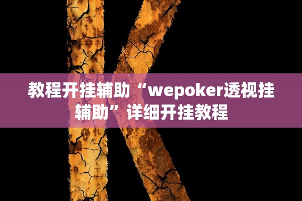 教程开挂辅助“wepoker透视挂辅助	”详细开挂教程