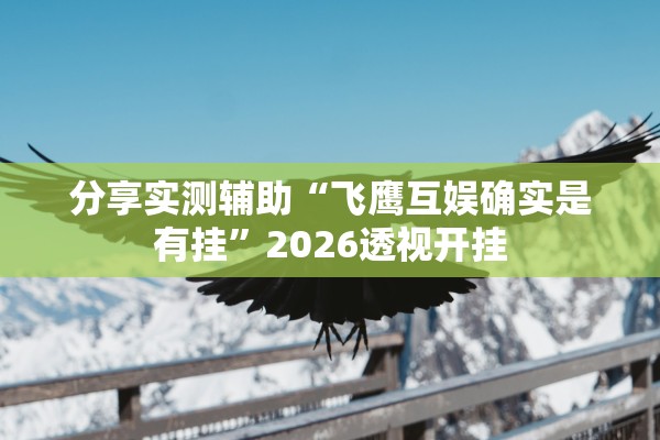 分享实测辅助“飞鹰互娱确实是有挂”2026透视开挂